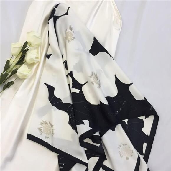 Silk Like Head Scarf for Women - Satin Large Hair Scarves - 35" Square - Picture 3 of 6